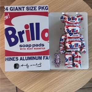 Bearbrick x ANDY WARHOL "Brillo" 100% & 400% Set Used